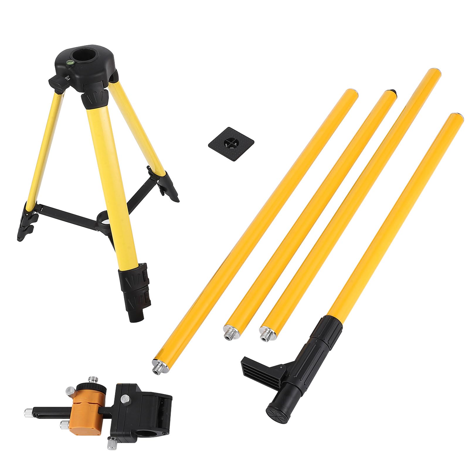 Garvee Trépied professionnel pour niveau laser – Barre horizontale et mât télescopique 3,7 m, hauteur réglable 19-33'', adaptateurs 1/4"-20 & 5/8"-11, aluminium robuste, pieds antidérapants – Montage