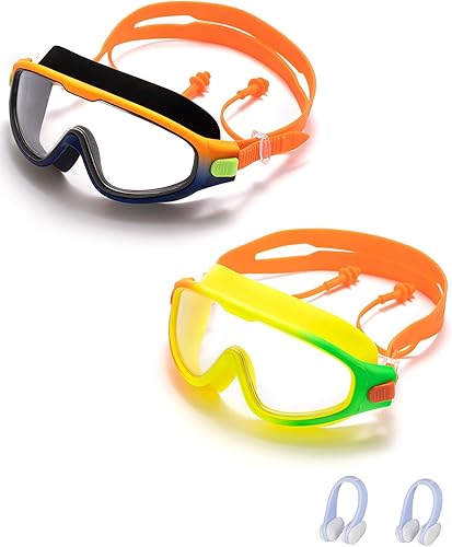 seasprint Swim Goggles for Kids 6-12, Wide View Anti-Fog UV Protection No Leaking,Boys Girls Youth Swimming Goggles