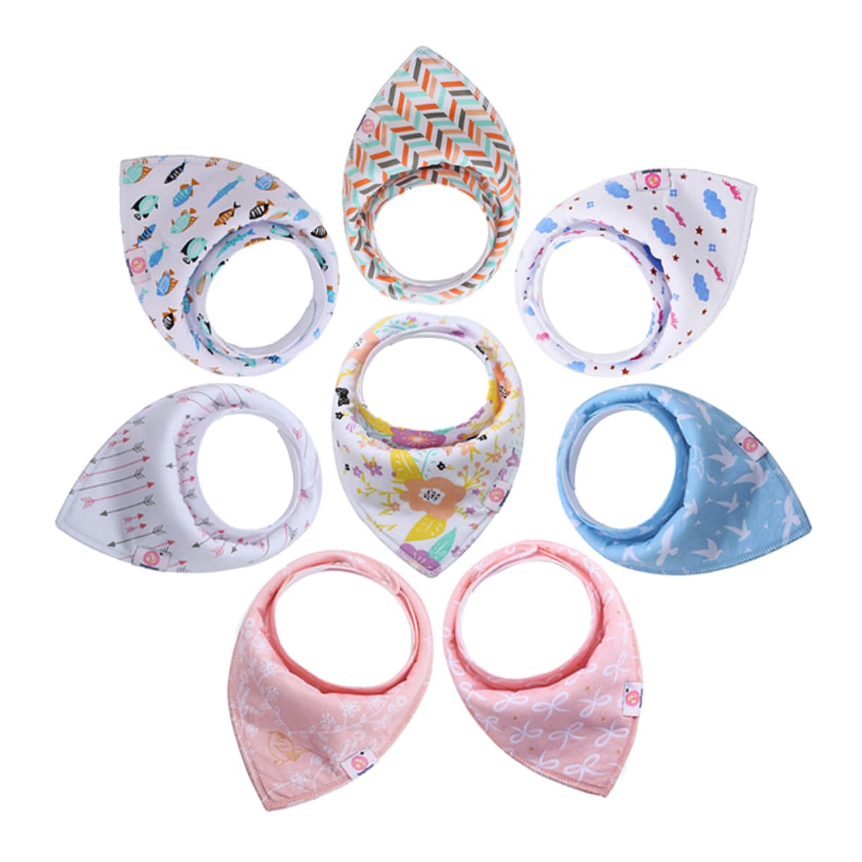 TOYANDONA 16piezas Bibs De Bandana Para Bebés Algodón y Absorbente Mantiene Seco Tu Niño Niña Dentición y Alimentación Diseños Modernos Para Niño Niña y Niñas