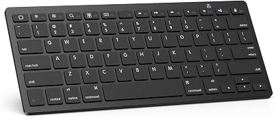OMOTON Bluetooth Keyboard Compatible with iPad A16 11th 10th Generation, iPad 10.2 (9th/8th/7th), iPad Pro 13/12.9/11 inch, iPad Air/Mini, iPhone and More iOS Devices, Black
