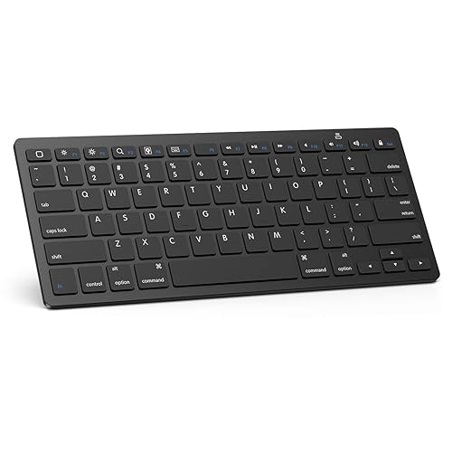 OMOTON Bluetooth Keyboard Compatible with iPad A16 11th 10th Generation, iPad 10.2 (9th/8th/7th), iPad Pro 13/12.9/11 inch, iPad Air/Mini and More iOS Devices, Black