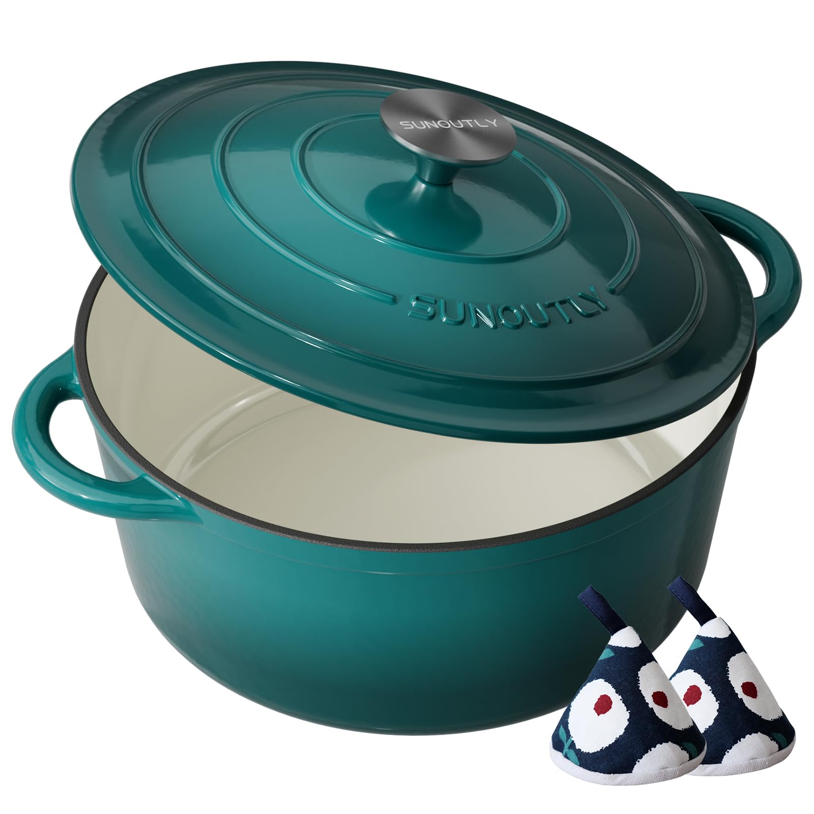 SUNOUTLY Enameled Cast Iron Dutch Oven 7.5 Quarts