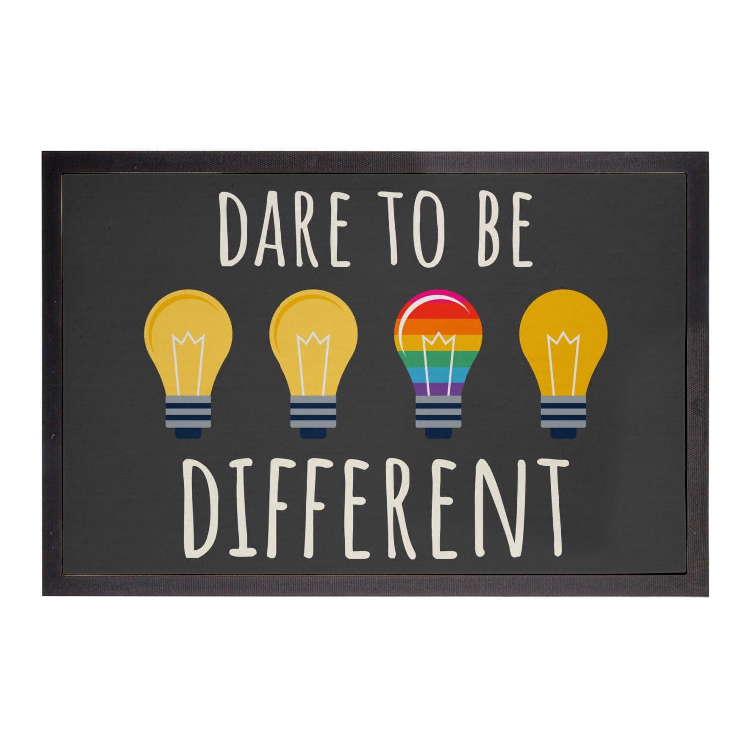 Paillasson LGBTQ+ Fabulous tapis entrée noir 75x50cm trans gay lesbienne