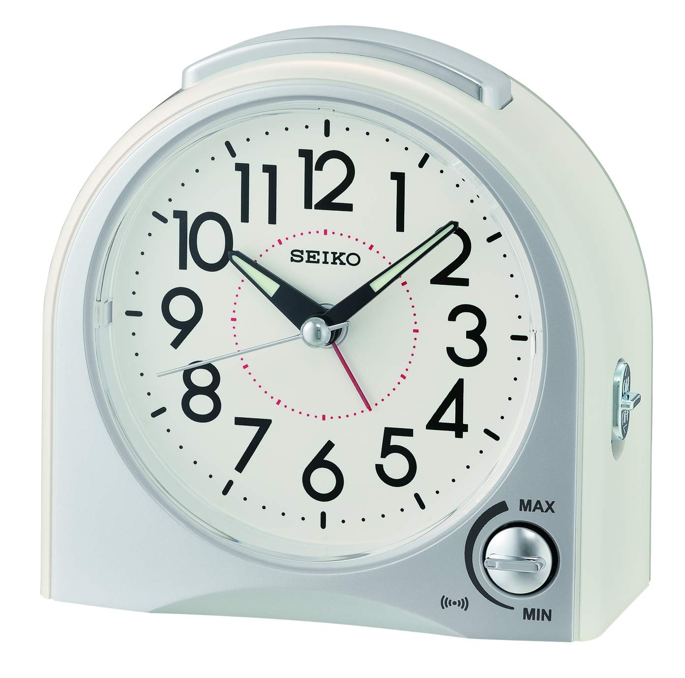Seiko Réveil en Plastique Blanc 11,5 x 11,8 x 5,6 cm