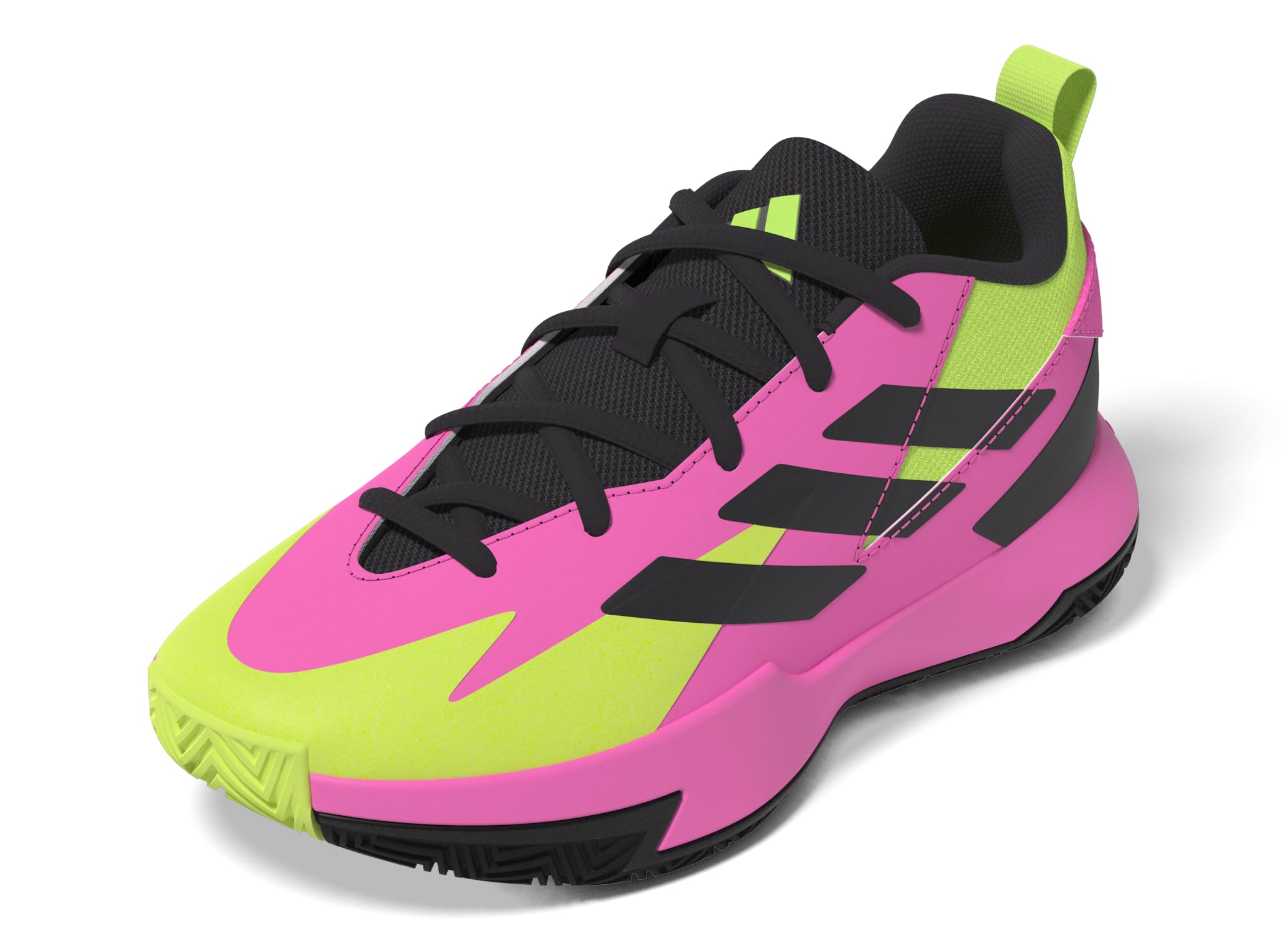 adidas Kids Cross 'Em Up Select Basketball Sneaker, Lucid Pink/Aurora Black/Lucid Lemon, 9 US Unisex Toddler
