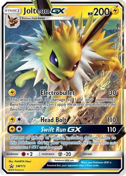 Amazon.com: Pokemon – Jolteon GX SM173 – Black Star Promo