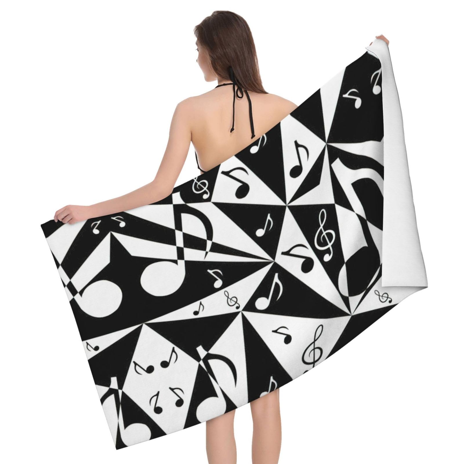 Serviette sans sable séchage rapide motif note de musique