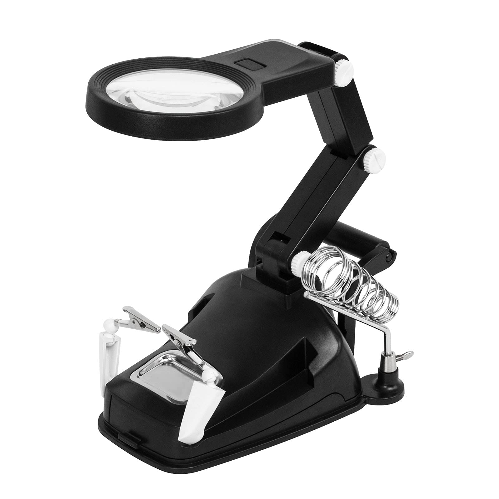 Buy mlogiroa LED Light Helping Hand Magnifier Soldering Station 3X 4.5X USB Hands Free Desktop