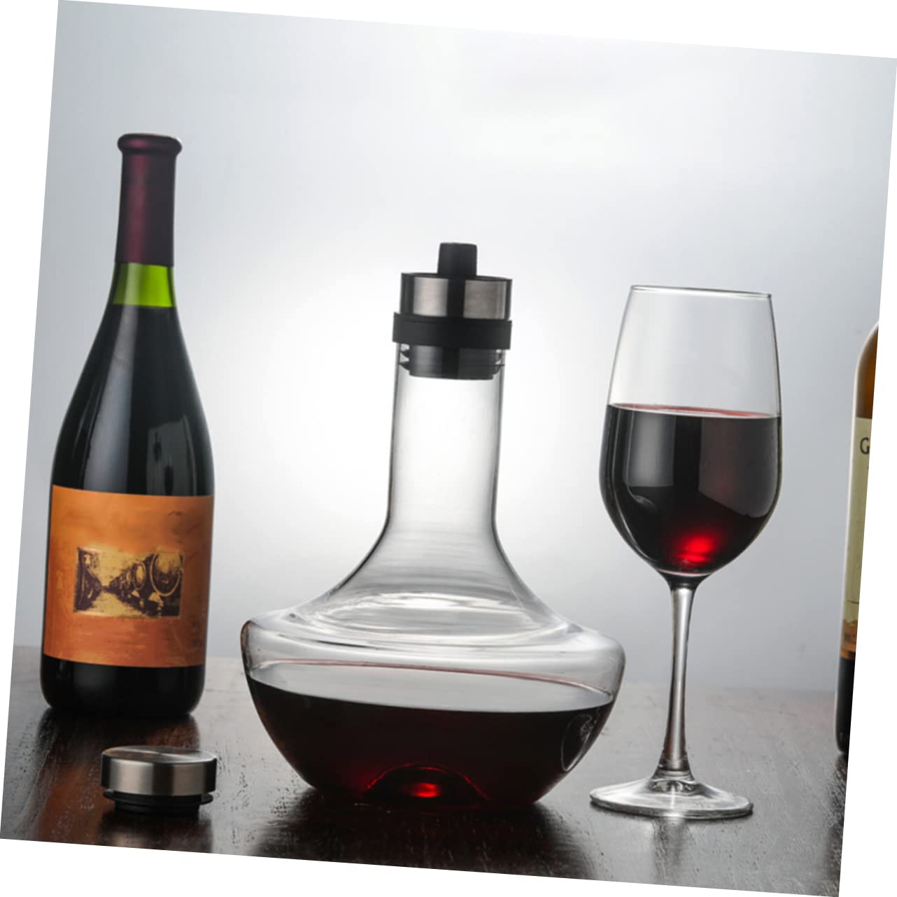 Cabilock 1 Pc licorera decantador de vino con aireador decantador de vino con tapón vaso cristal vaso de cristal bebidas jarra doméstica decantador de vino de vidrio champán