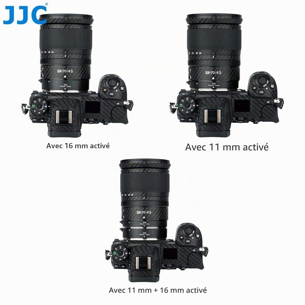 JJC 11mm/16mm Sets Auto Focus (AF) Macro Extension Tube pour la photographie en gros plan pour Nikon Z9, Z8, Z7, Z7II, Z6, Z6II fc etc. Appareils photo sans miroir à monture Z et objectifs à monture Z