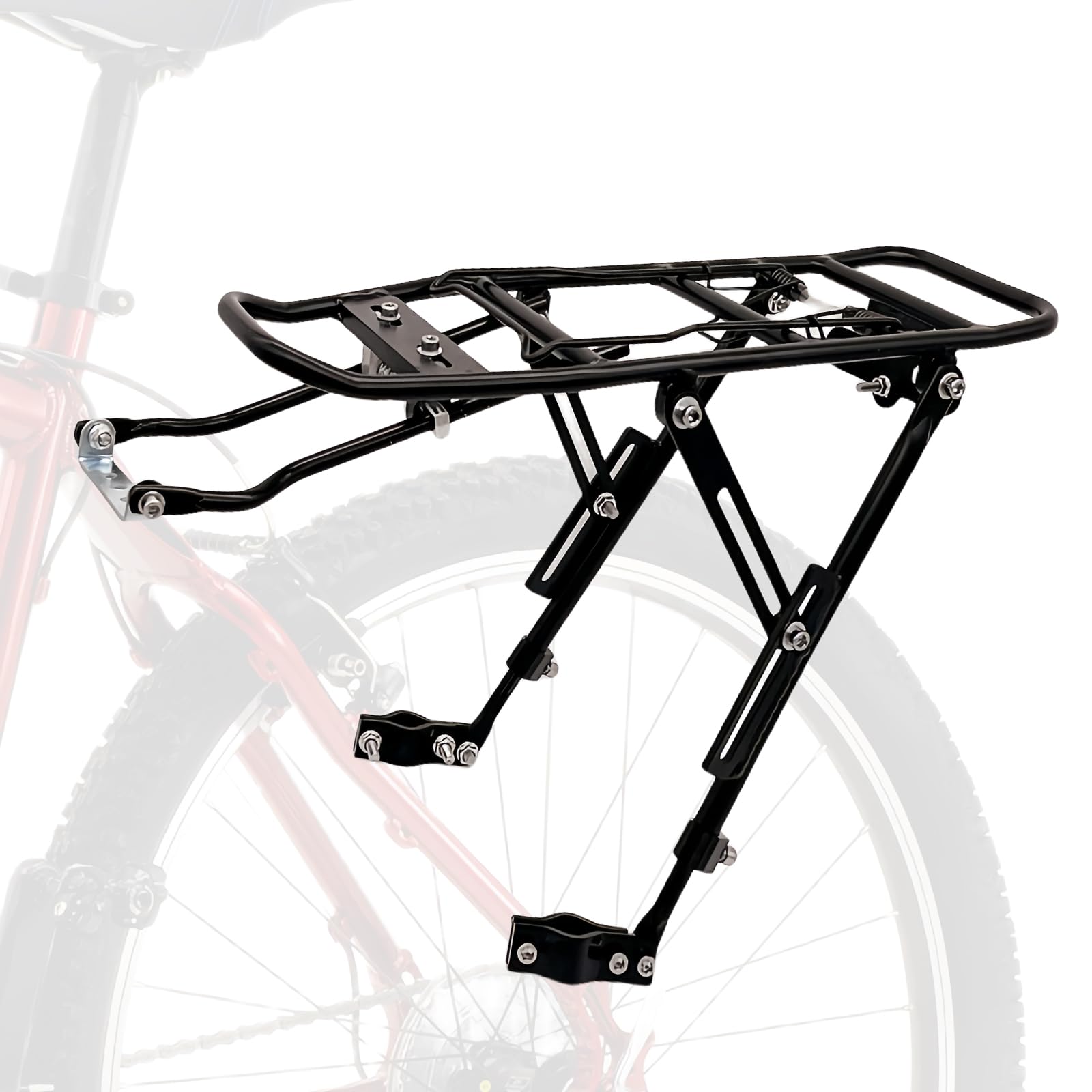 Porte-Bagages Vélo: Porte-Bagages Arrière Montainbike Universel, Ajustable Avec Hauteur Réglable, Porte-Bagages Touring Pour Voyages, Achats Et École (Noir)