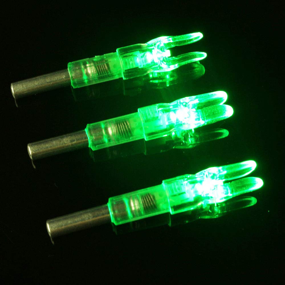 Encoche Lumineuse LED Verte Pour Flèches De Tir à L'arc - 6,2mm Avec Frappe Automatique (lot De 1)