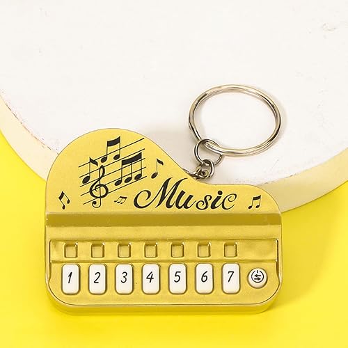 Miniatura 8 de Creativity - Mini llavero de teclado de piano para amantes de la música, divertido y práctico, llavero de instrumento musical en miniatura, Blanco
