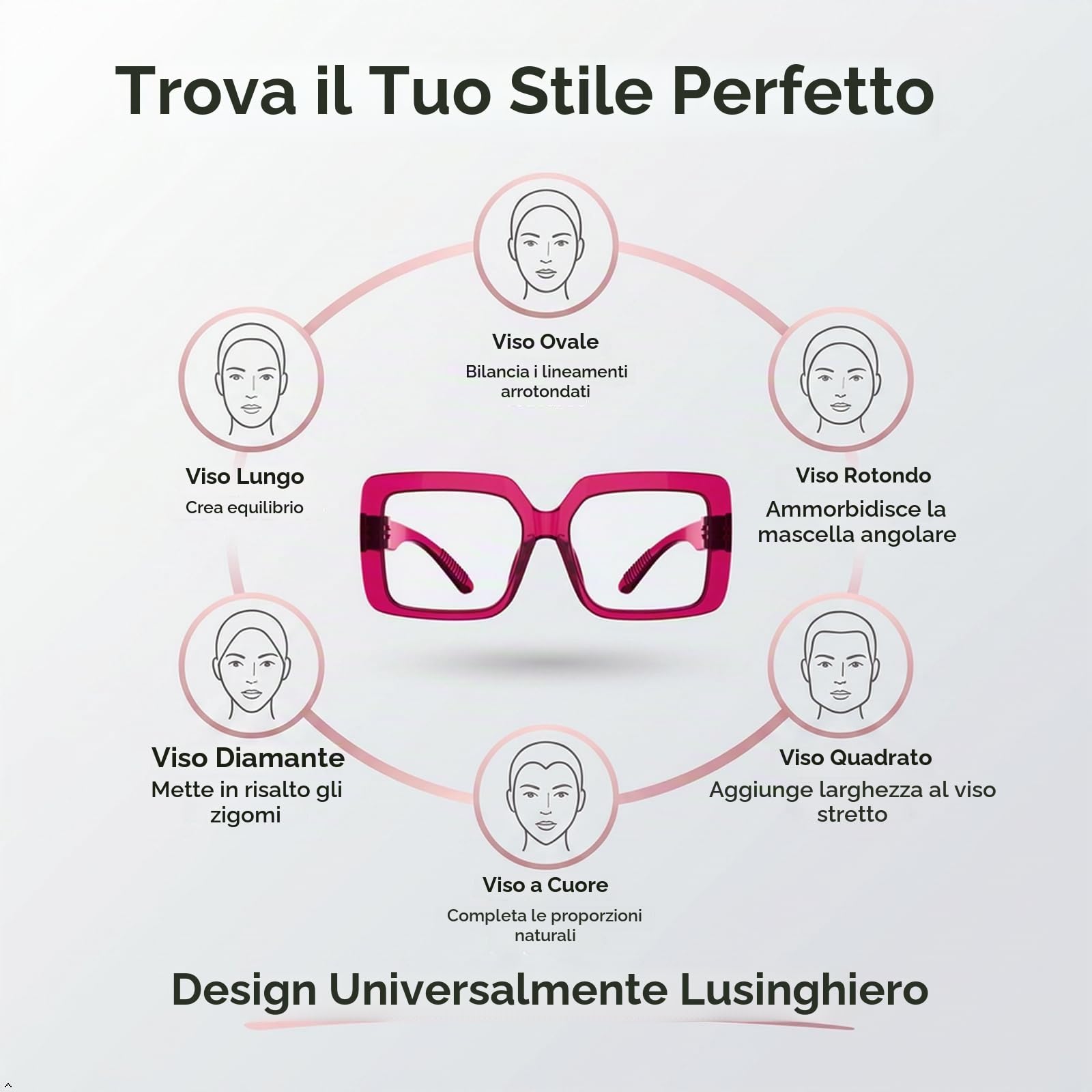 Eyekepper Confezione da 6 occhiali da lettura con filtro luce blu, occhiali da donna, montatura quadrata e lenti grandi, cerniera a molla senza viti e metalli, occhiali UV antiriflesso.