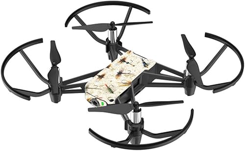 MightySkins Skin compatible con DJI Ryze Tello Drone - Moscas de pesca | Funda protectora de vinilo duradera y única | Fácil de aplicar, quitar y