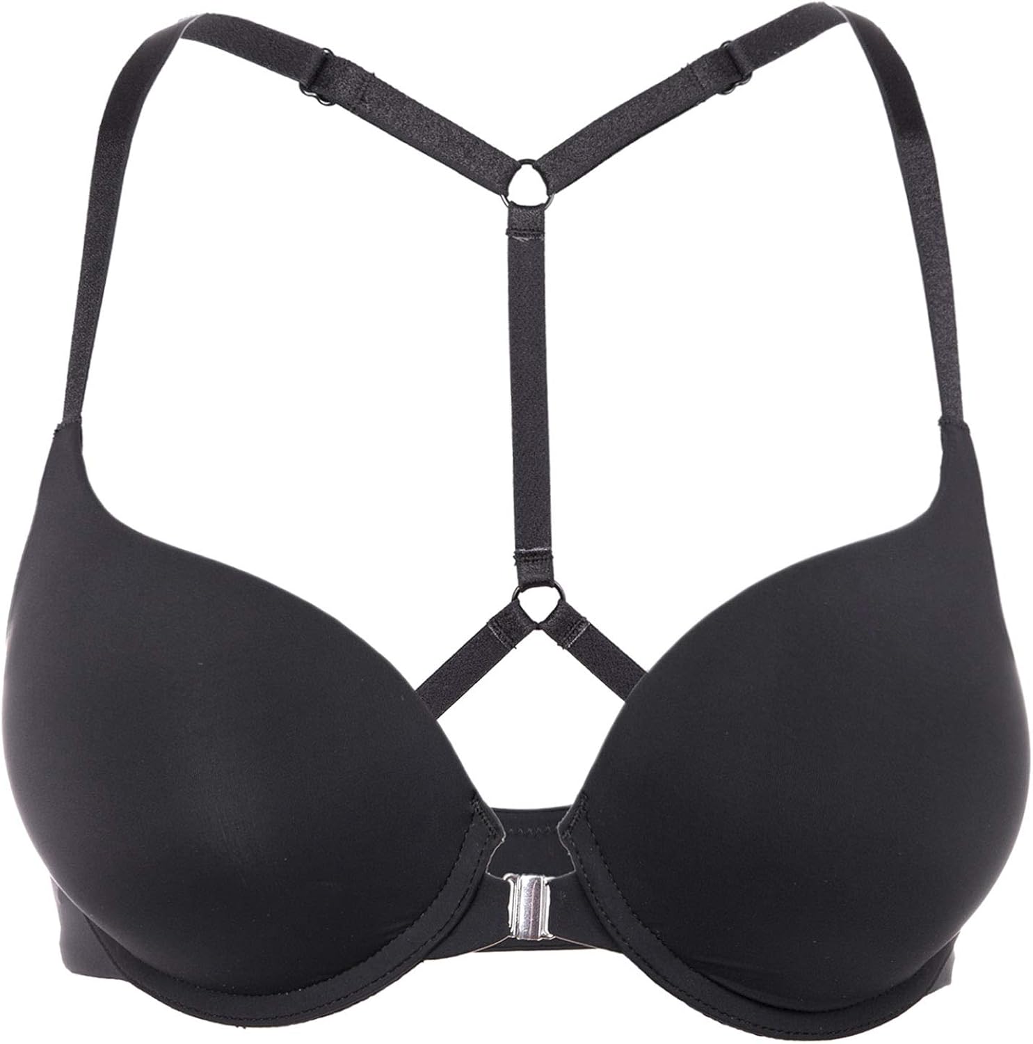 DOBREVA Damen Vorderverschluss-BH Push Up T-Shirt Gemoldete Bra Mit Bügel : Amazon.de: Fashion