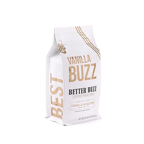 Better Buzz - Crema de café de vainilla (zumbido de vainilla) de 20 onzas. Mezcla de bebida de café en polvo de vainilla, crema de vainilla para