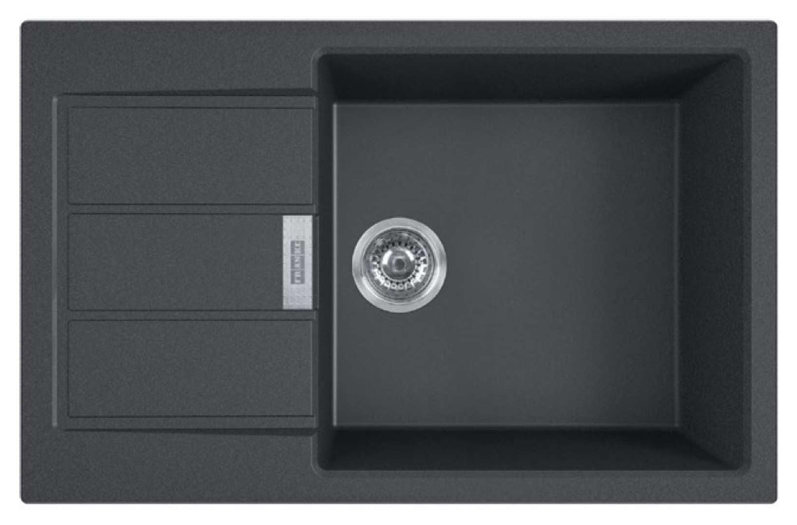 Évier Sirius S2D-611-78 XL FRANKE Carbone avec 1 grande cuve et un égouttoir pratique