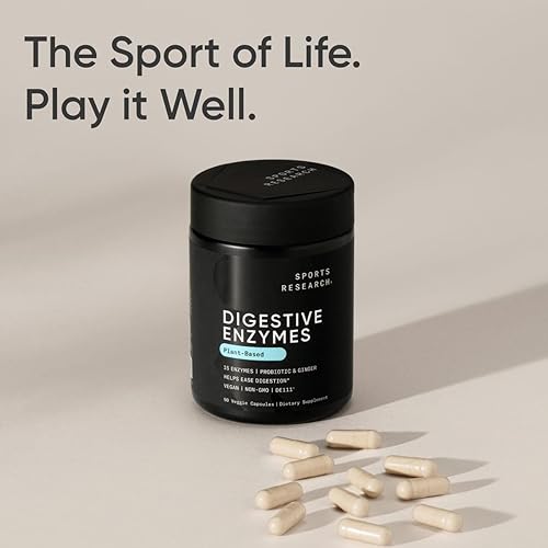 Miniatura 9 de Sports Research Triple Strength Omega 3 EPA y DHA Aceite de pescado 1250 mg Burpless Suplemento (30 cápsulas blandas) y enzimas digestivas con