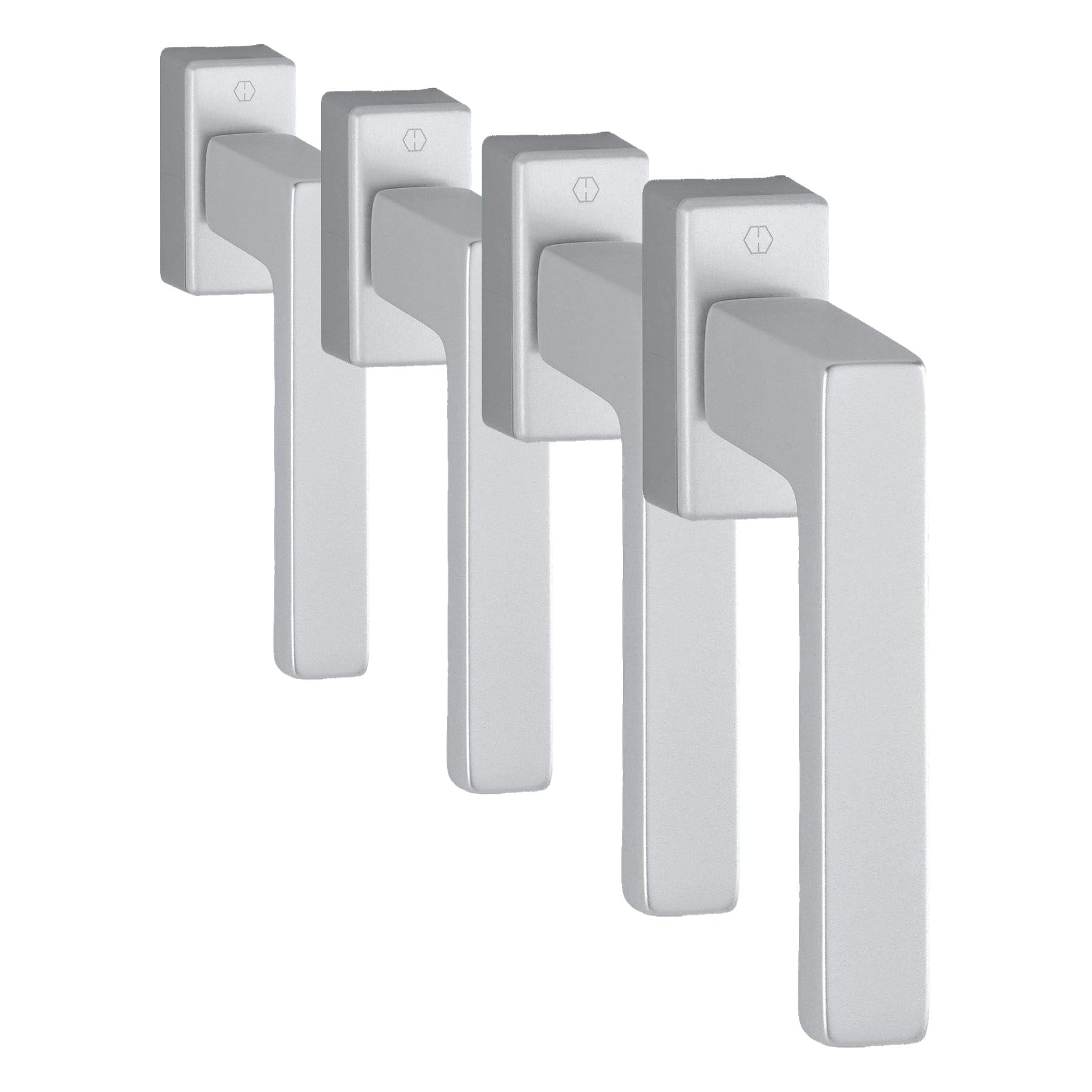 HOPPE 10787880 - Maniglia per finestra Toulon Secustik, VK, 7 x 32-42 mm, argento anodizzato (Confezione da 4)