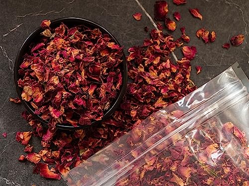 dried rose petals  edible food grade red petals for cooking and tea  suitable for soap making infused oils lipgloss bath bombs bath wedding confetti  4 oz by better shea butter