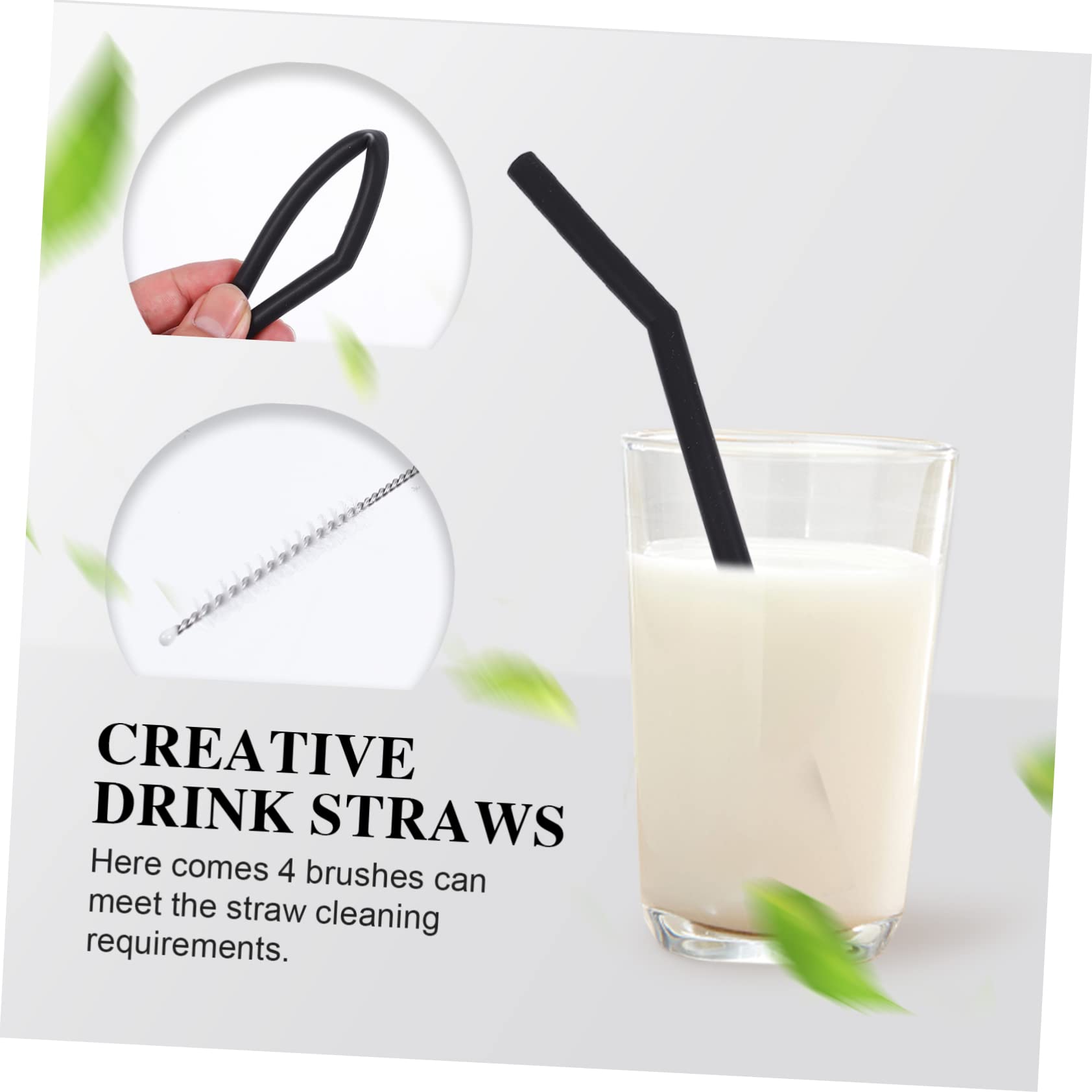 Healeved 48stücke Teiliges Set Wiederverwendbare Silikon-trinkhalme Mit Reinigungsbürsten Flexibles Lebensmittelechtes Material Für Getränke Bubble Tea Und Für Unterwegs