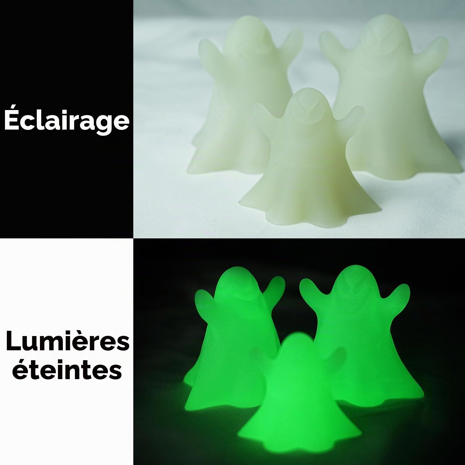 GratKit Résine phosphorescente verte pour l'Impression 3D, Brille dans l’obscurité, 1KG résine à photopolymérisation UV 405nm pour imprimante 3D LCD/DLP, 1000g Transparent