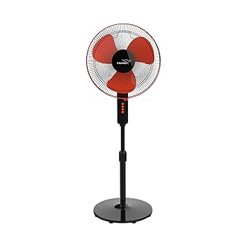 V-Guard Esfera STS Plus Pedestal Cum Table Fan | Versatile 2-In-1 Operation | 1350 RPM Motor | Customisable Tilt And Oscillation Control | Red Black | 40 cm (400mm) - image, photos