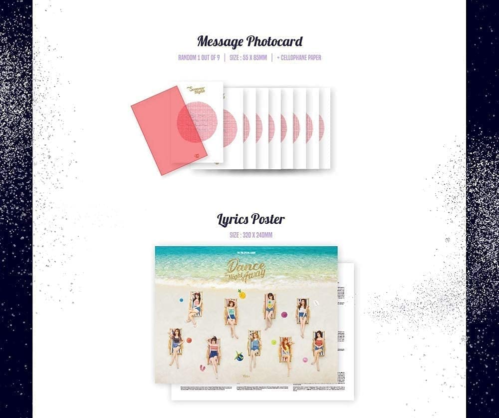 TWICE Summer Nights モノグラフ アルバム& 特典9枚セット TWICE Summer Nights Monograph Official Photocard Complete Set of 9