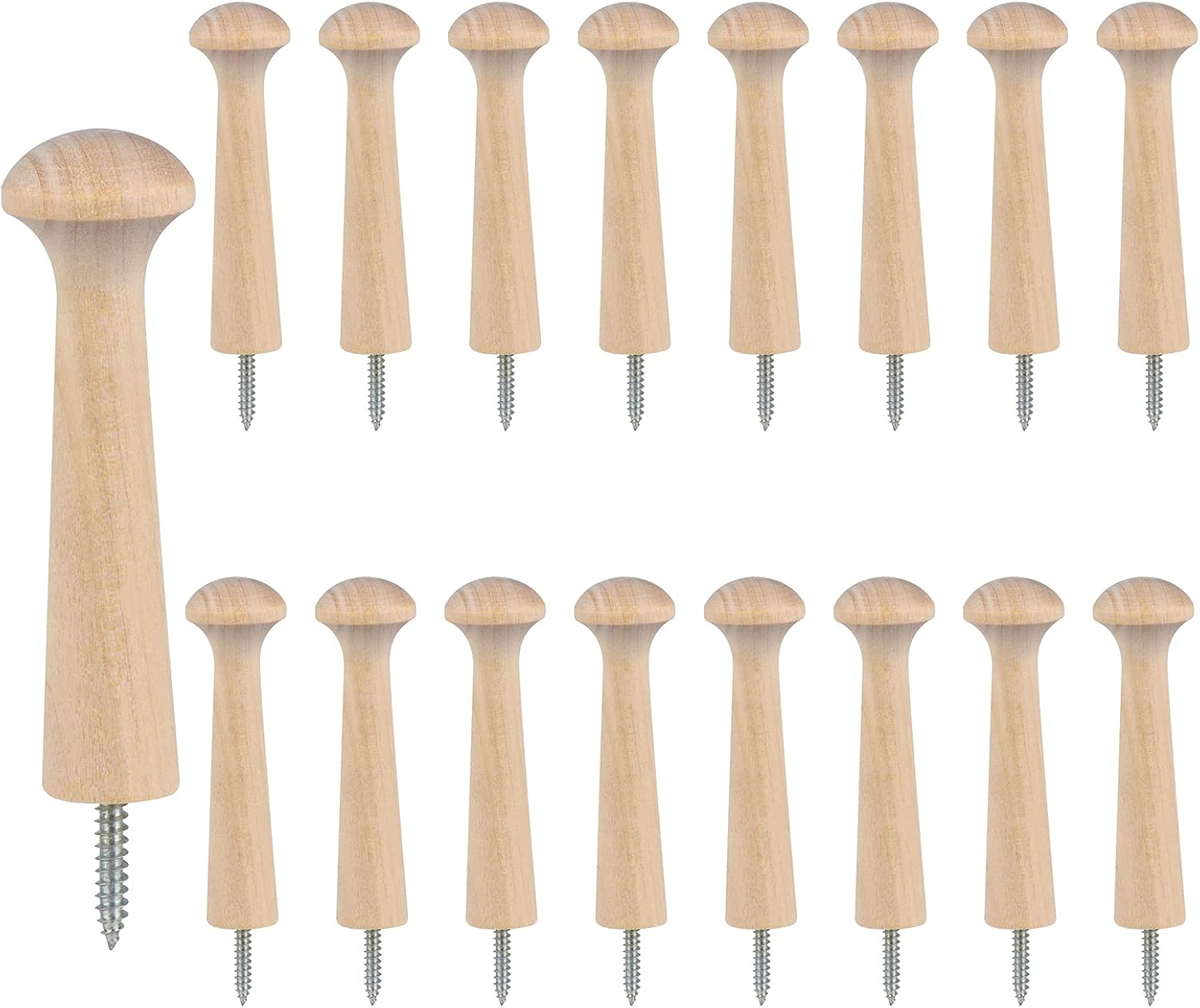 16 Pieces Wooden Shaker Peg Screwon Shaker Pegs 2.9 Inch Solid