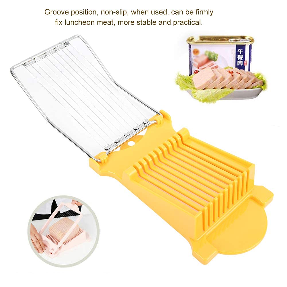 Luncheon Meat Slicer, Veggie Sheet Slicer Quality Stainless Steel 10 Wires for 11 Thinner Slices for Ham Boiled Egg Cheese