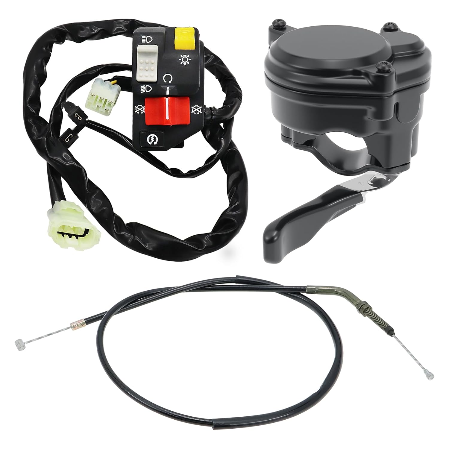 53142-HC0-770 Thumb Throttle for TRX400EX, Clutch Cable and 35020-HN1-000 Start Light Switch 1999-2004 Fit for Honda TRX400EX TRX 400EX