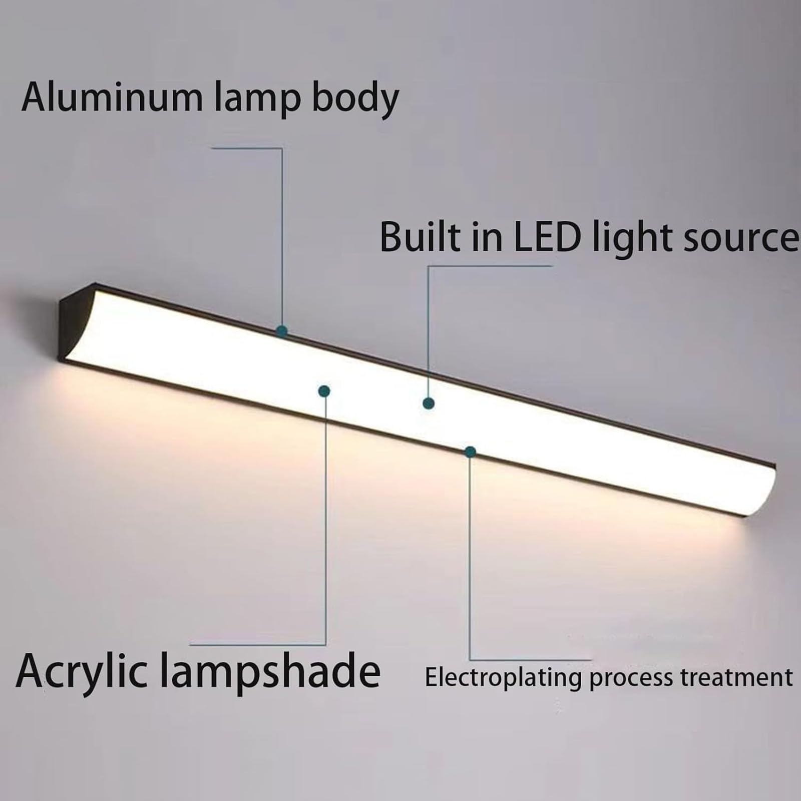 LED Modern Außenwandleuchte IP65 Wasserdicht Dimmbare 3000K-6500K Wandleuchten mit Fernbedienung Innen/Aussen Acryl Gärten Wandbeleuchtung für Garage Treppe Villa Terrasse (Schwarz,150cm)
