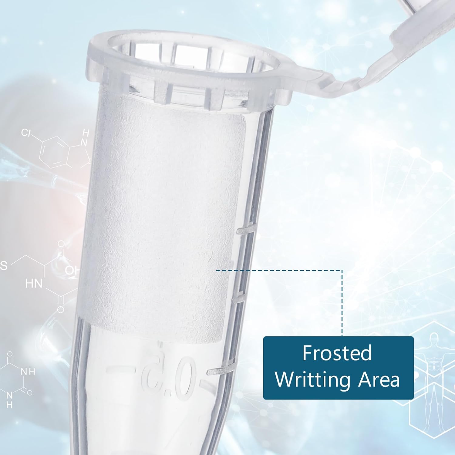 Chumia 2000 Pcs 1.5ml Microcentrifuge Tubes with Safe Lock Snap Cap & Flip Lid Polypropylene Clear Plastic Tube with Graduation for Lab, Sample Storage, Centrifuge - Leak-Proof Design