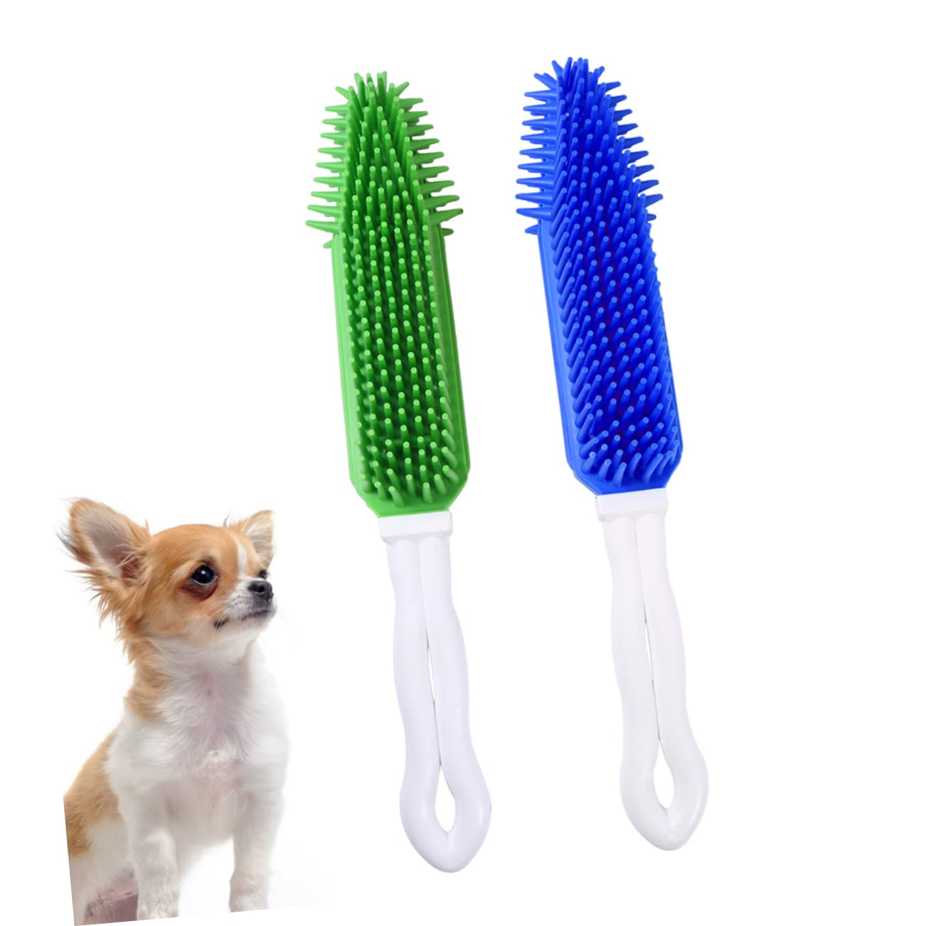 BESTonZON 2pcs Pet Hair Comb Dog Grooming Tool for Matted Hair Silicone Dog Brush for Shedding Broom Random