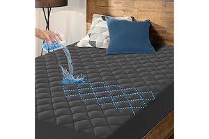 Hyleory Waterproof Fitted Mattress Pad | Breathable, Noiseless, Triple-Layer Quilted Mattress Protector