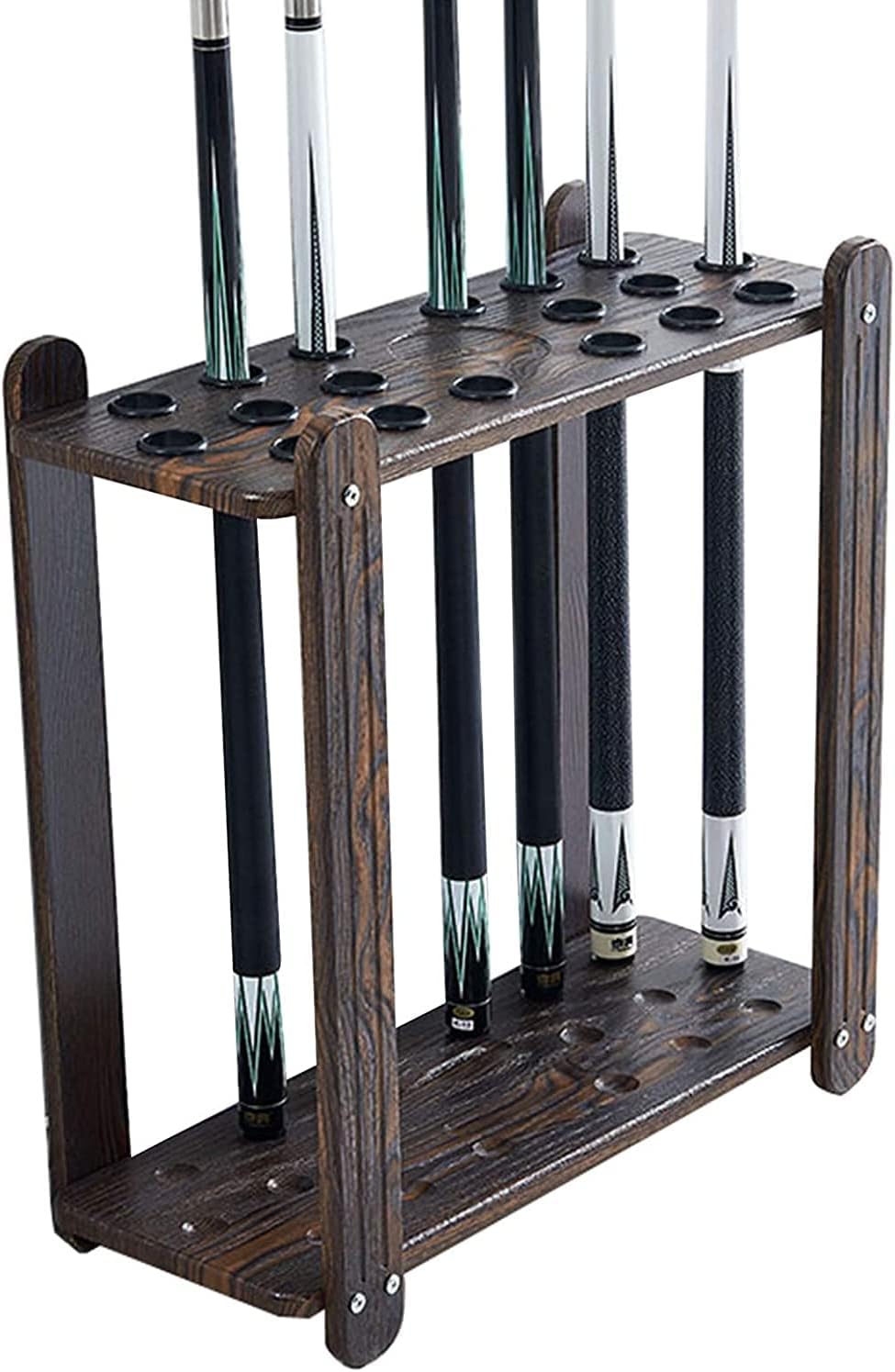 Billiard Racks - Pool Holder,Solid Wood,Premium Billiard Stick Stand Holds 18