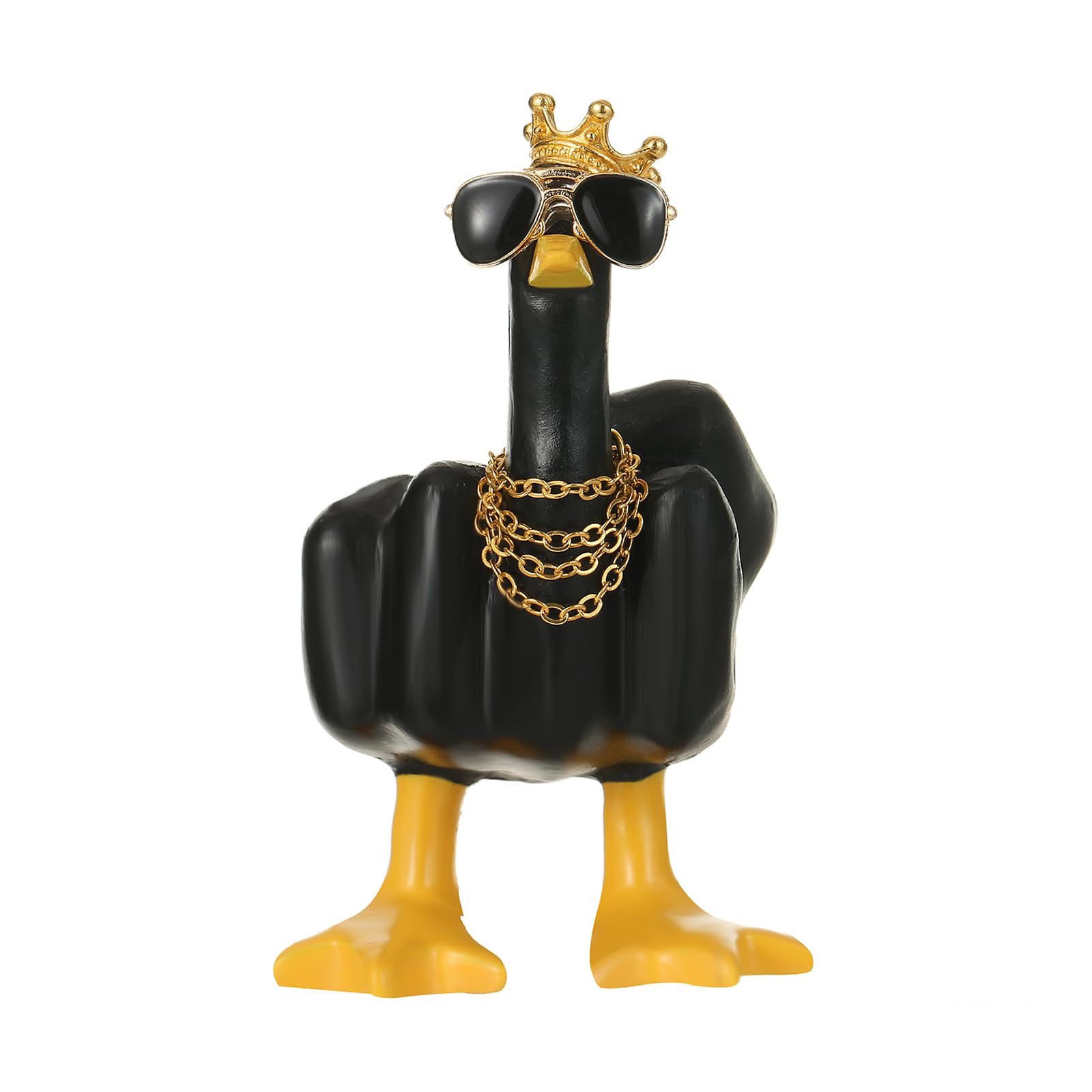 KIAYOO Mittelfinger Ente,Auto Deko Stinkefinger Middle Finger Duck You Harz-Entenstatue Zuhause Büro Dekoration Statuen Lustig Geschenk Für Ihn Sie Männer Frauen Freunde Freund Geburtstag Weihnachten