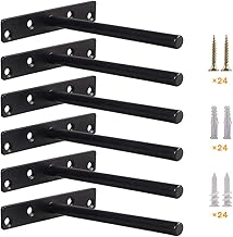 Heavy Duty Floating Shelf Bracket (Set of 6) – Solid Steel Blind Shelf Supports - Hidden Brackets for Floating Wood Shelves - Ideal for Cedar Wood Blocks & Mantels（Large Size）