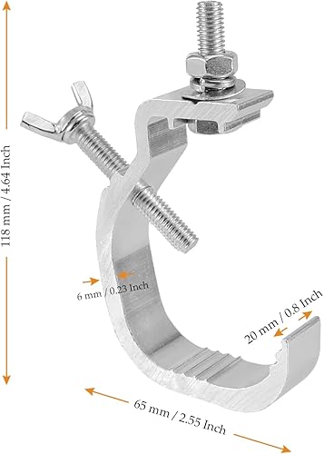 Miniatura 2 de 10 ganchos de abrazadera de luz de escenario, abrazadera de armadura de 1.2 a 2 pulgadas, abrazaderas de aluminio para luces DJ, clips de