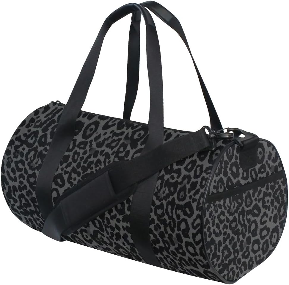 Dark Gray Leopard Cheetah Print Sports Gym bag Gym duffle bag Duffle Bag Sport bag for Men Women Durable Handle Luggage Bag