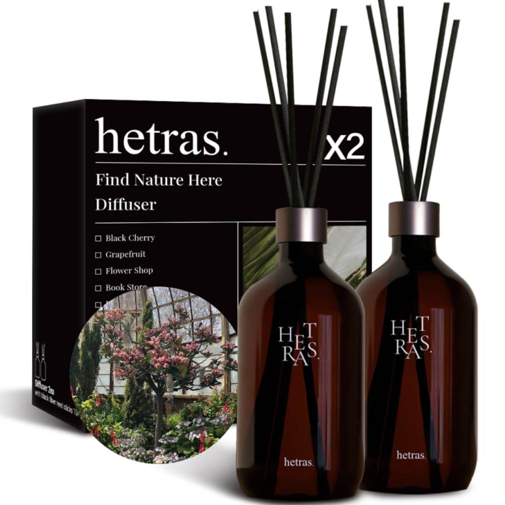 Hetras Premium Diffuser, 16.9 fl oz (500 ml), Set of 2, Aroma, Romantic, Relaxing, Woody (Flower Shop)