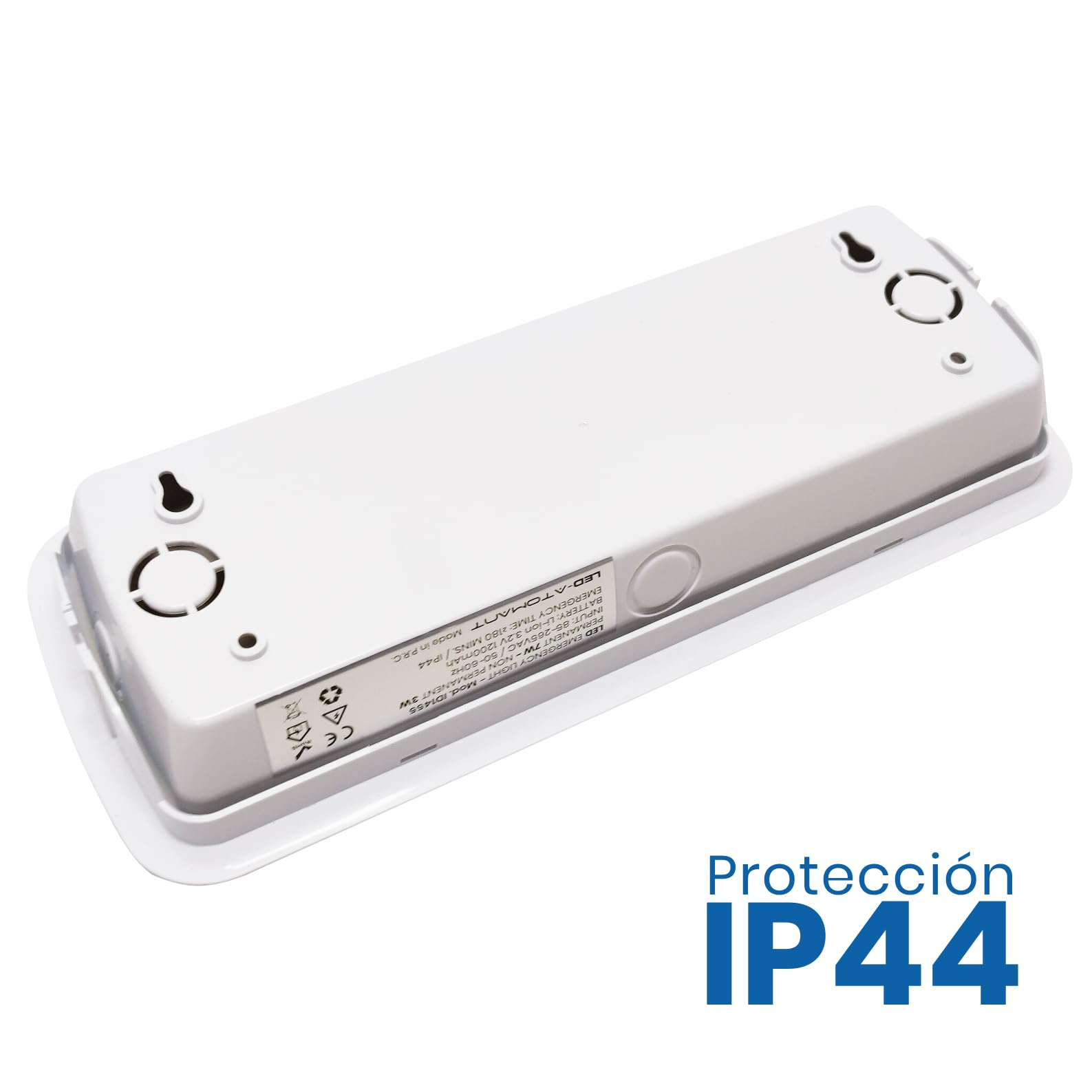 LED ATOMANT Pack 4x Luz de Emergencia LED Empotrable o Superficie con AUTOTEST, 3 Horas de Autonomía. Dos Funciones, Función No Permanente 3W 200 Lúmenes, Función Permanente 7W 600 Lúmenes