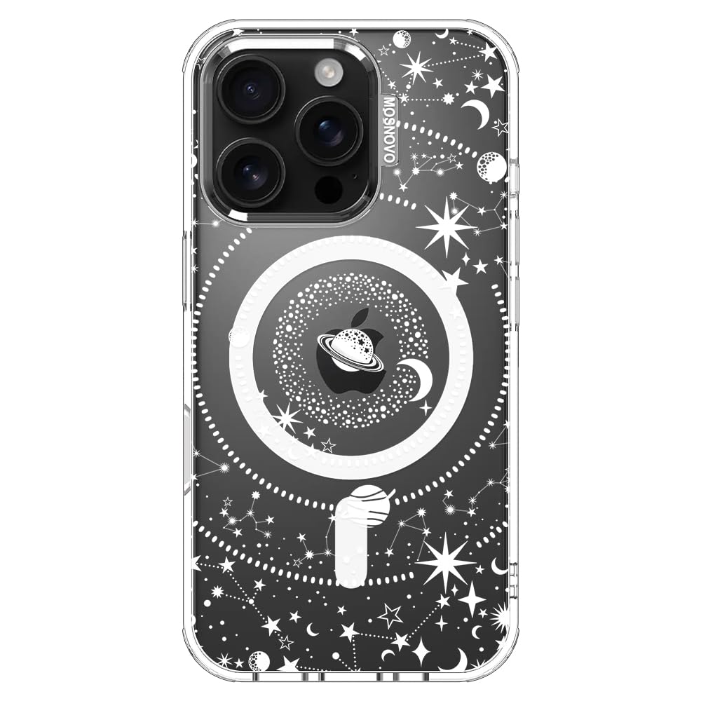 MOSNOVO Case for iPhone 16 Pro, [Compatible with Magsafe] [Buffertech 6.6ft Military-Grade Drop Protection] [Anti Peel Off Tech] Clear Phone Case