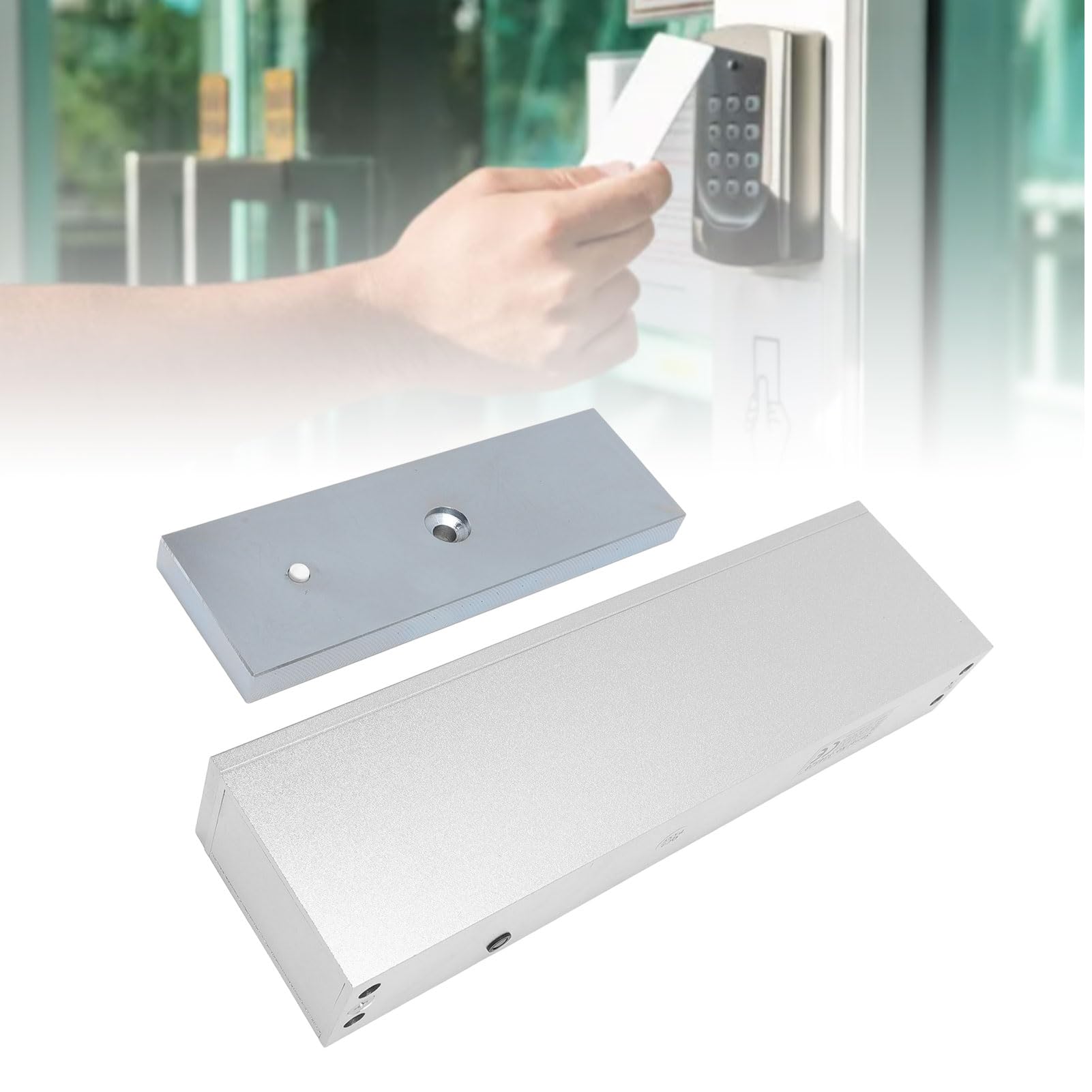 Tbest Elektryczny Zamek Magnetyczny 500KG 1200LBS Siła Trzymania Blokada Elektromagnetyczna ze Stopu Aluminium 12V Fail Safe Tryb NC dla Drewnianych Szklanych Metalowych Drzwi Ognioodpornych Kontrola