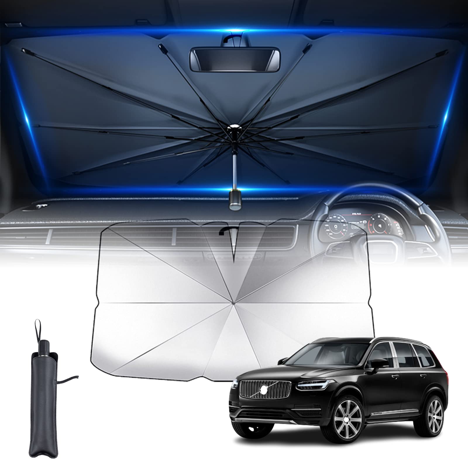 Amazon | 【2022新登場】ボルボ XC90フロントサンシェード 10本骨 