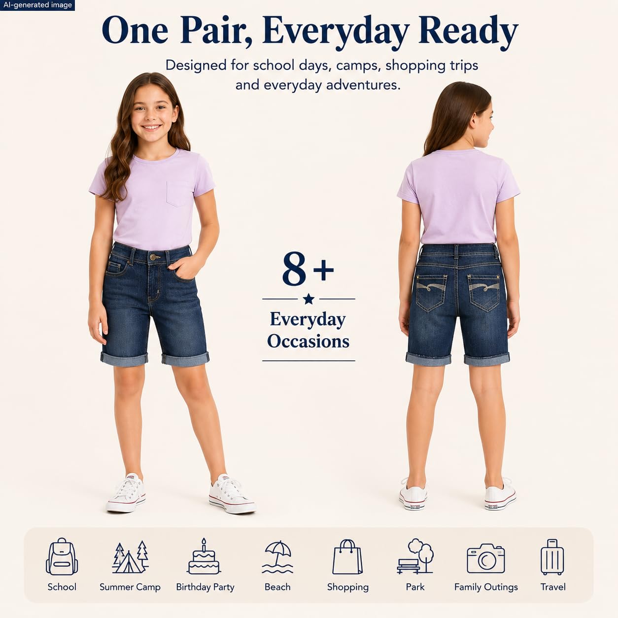 Bienzoe Fille Denim Jean Shorts
