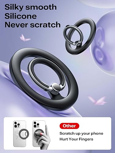 Miniatura 5 de LISEN Soporte magnético para teléfono Magsafe, anillo magnético para teléfono, soporte giratorio para iPhone 15 Pro Max Plus iPhone14 13 12 MagSafe