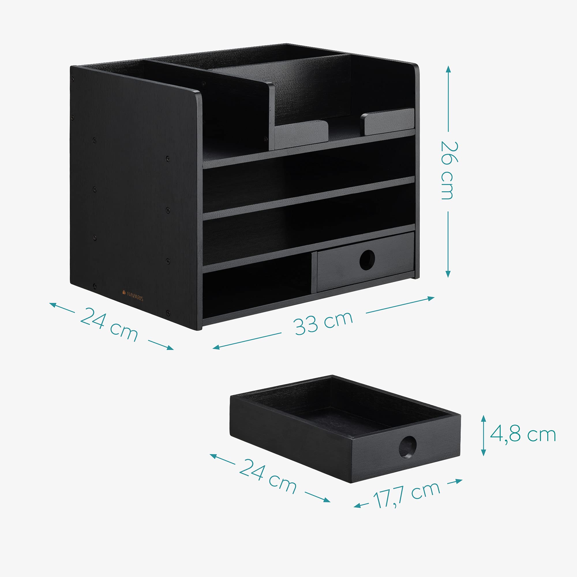 Navaris Caja para té de bambú - Soporte organizador para guardar tés e  infusiones con cajón - Cajita con 12 compartimentos - 40,6 x 28 x 12,7 cm :  : Hogar y cocina