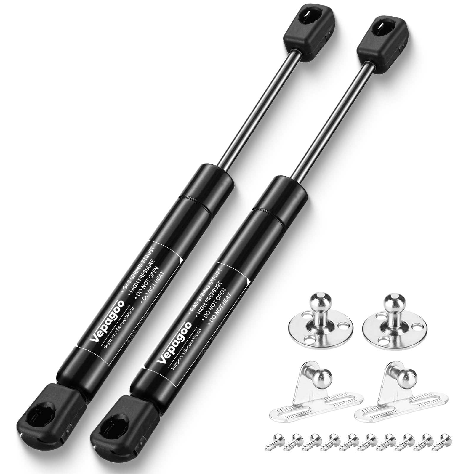 Vepagoo 7 inch Gas Struts for RV Cabinet Door Strut, 18LB Gas Shock Spring Lift Support for Truck Tool Box Lid, Sentry Safe Replacement Parts & Marine Hatches, Set of 2